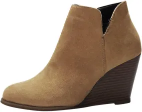 Ankle Boots for Women, Women's Thick Heel Round Toe Wedding Boots Fashion Wedge Suede Side Zipper Non-Slip Ankle Boots