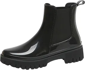 Cathalem Ankle Rain Boots for Women Waterproof Chelsea Rain Boots Rubber Boots Short Boots Anti Slip Lightweight Work Booties
