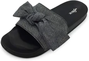 FUNKYMONKEY Women's Slides Sandals Bowknot Beach Casual Comfort Slippers