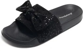 FUNKYMONKEY Women's Slides Sandals Bowknot Beach Casual Comfort Slippers