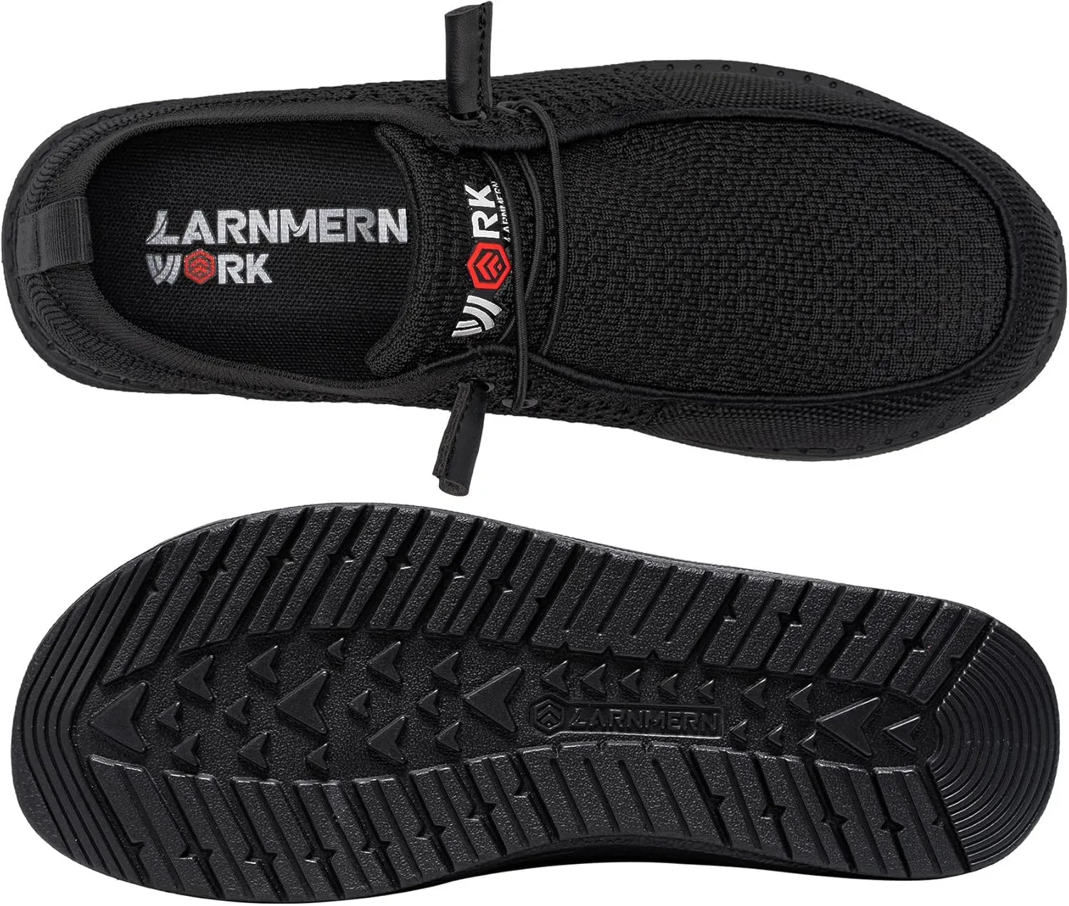 LARNMERN Steel Toe Slip On Work Shoes Mens Safety Sneakers Walking Shoe Lightweight Steel Toe Loafers