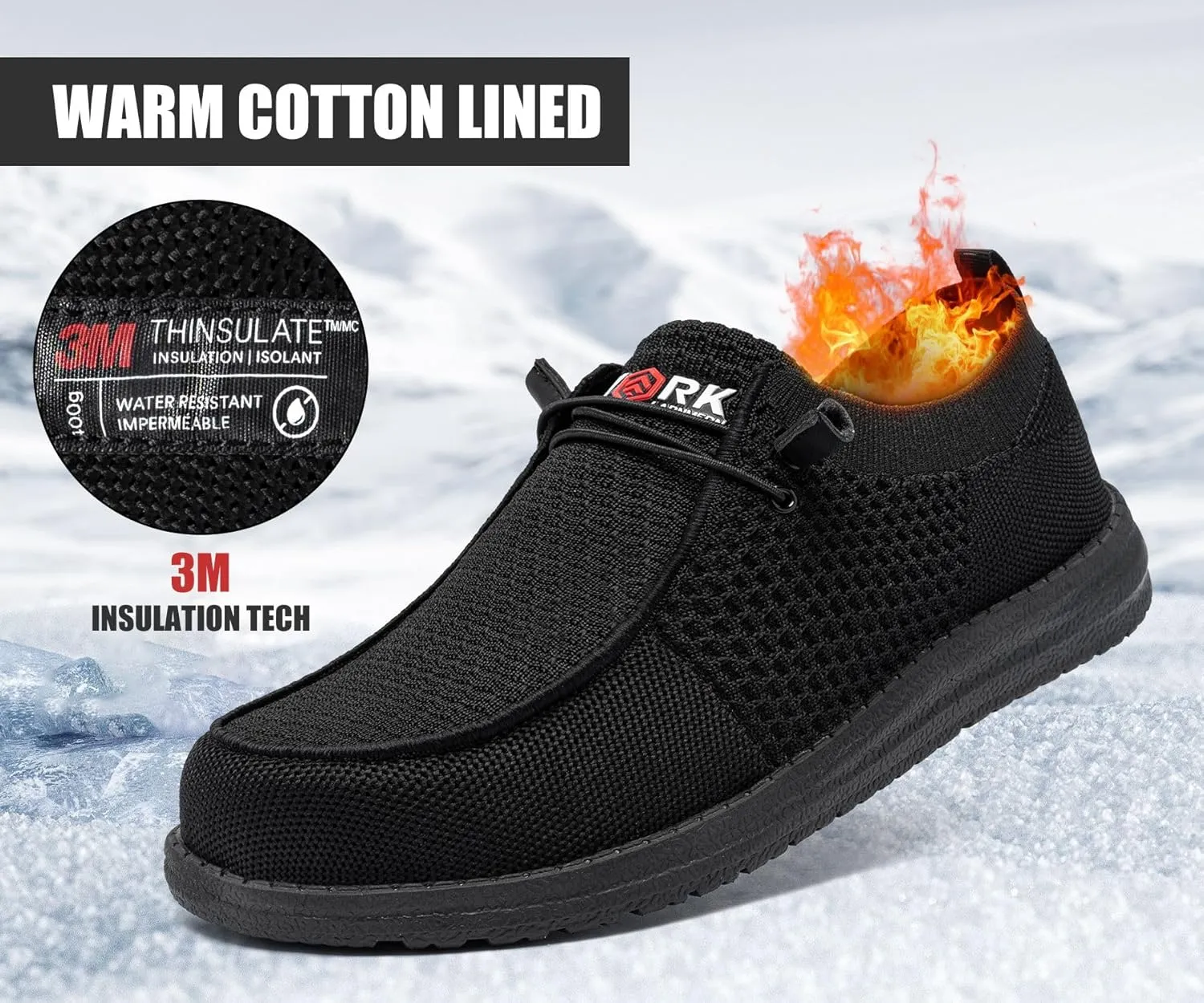 LARNMERN Steel Toe Slip On Work Shoes Mens Safety Sneakers Walking Shoe Lightweight Steel Toe Loafers