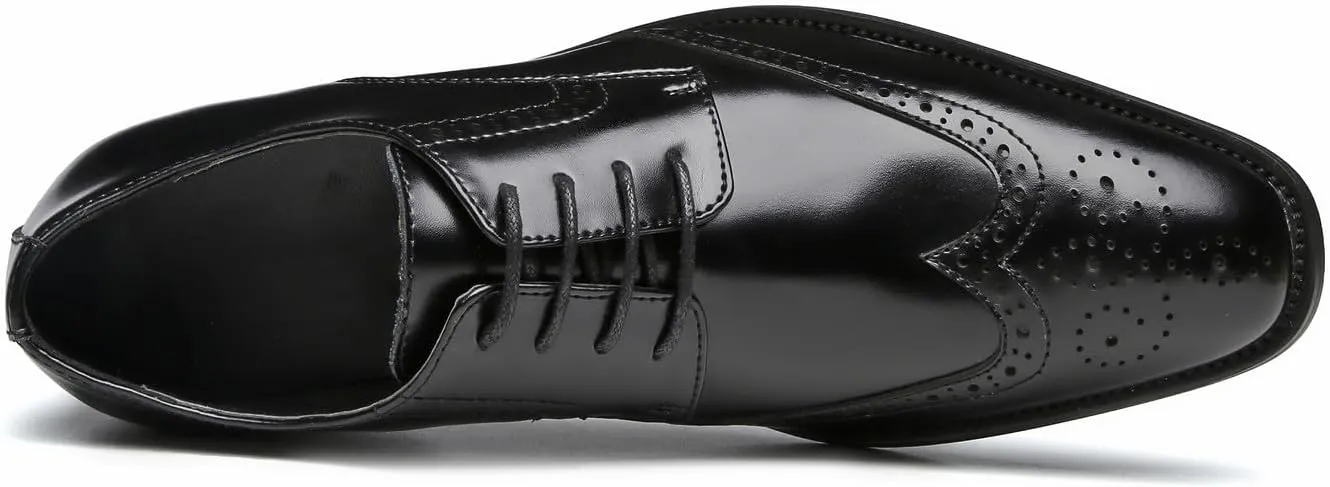 Men's Oxfords Formal Dress Leather Wedding Dress Tuxedo Brogues Derby Fashion Casual Shoes for Men