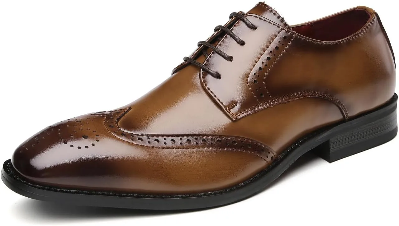 Men's Oxfords Formal Dress Leather Wedding Dress Tuxedo Brogues Derby Fashion Casual Shoes for Men