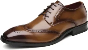Men's Oxfords Formal Dress Leather Wedding Dress Tuxedo Brogues Derby Fashion Casual Shoes for Men