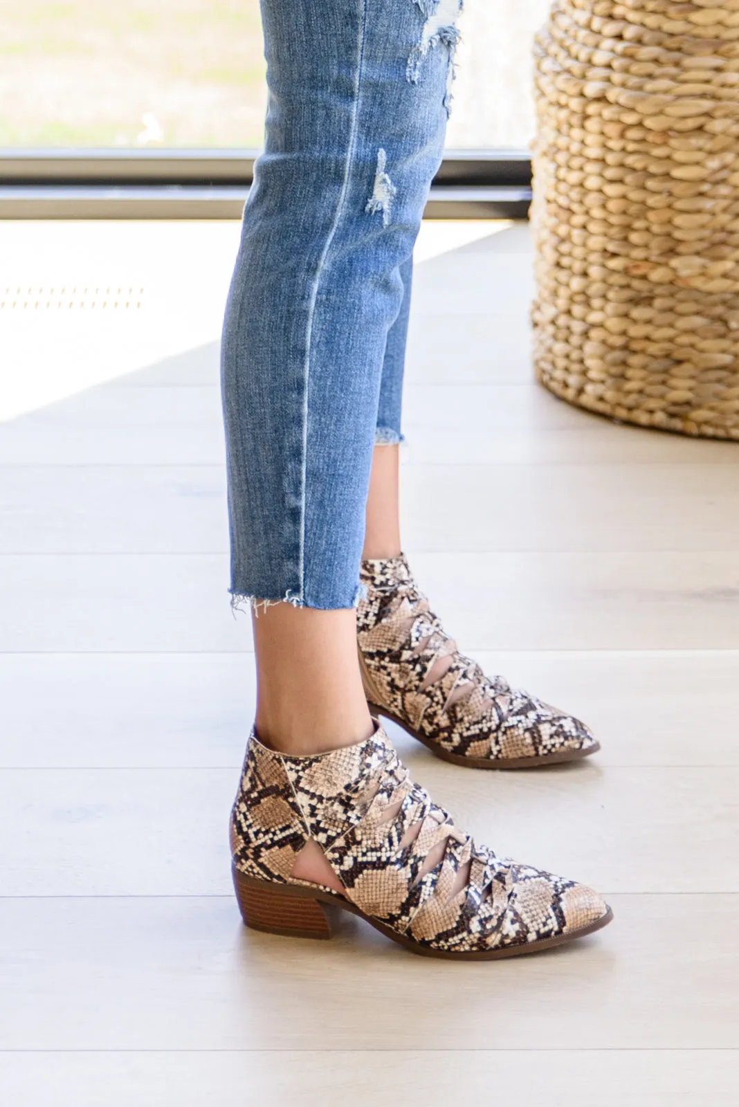 SP24- Sadie Ankle Boots In Snakeskin