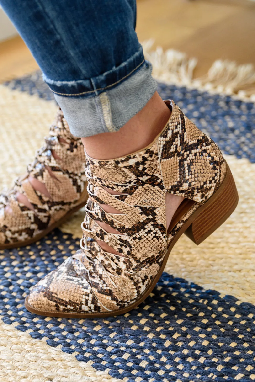 SP24- Sadie Ankle Boots In Snakeskin
