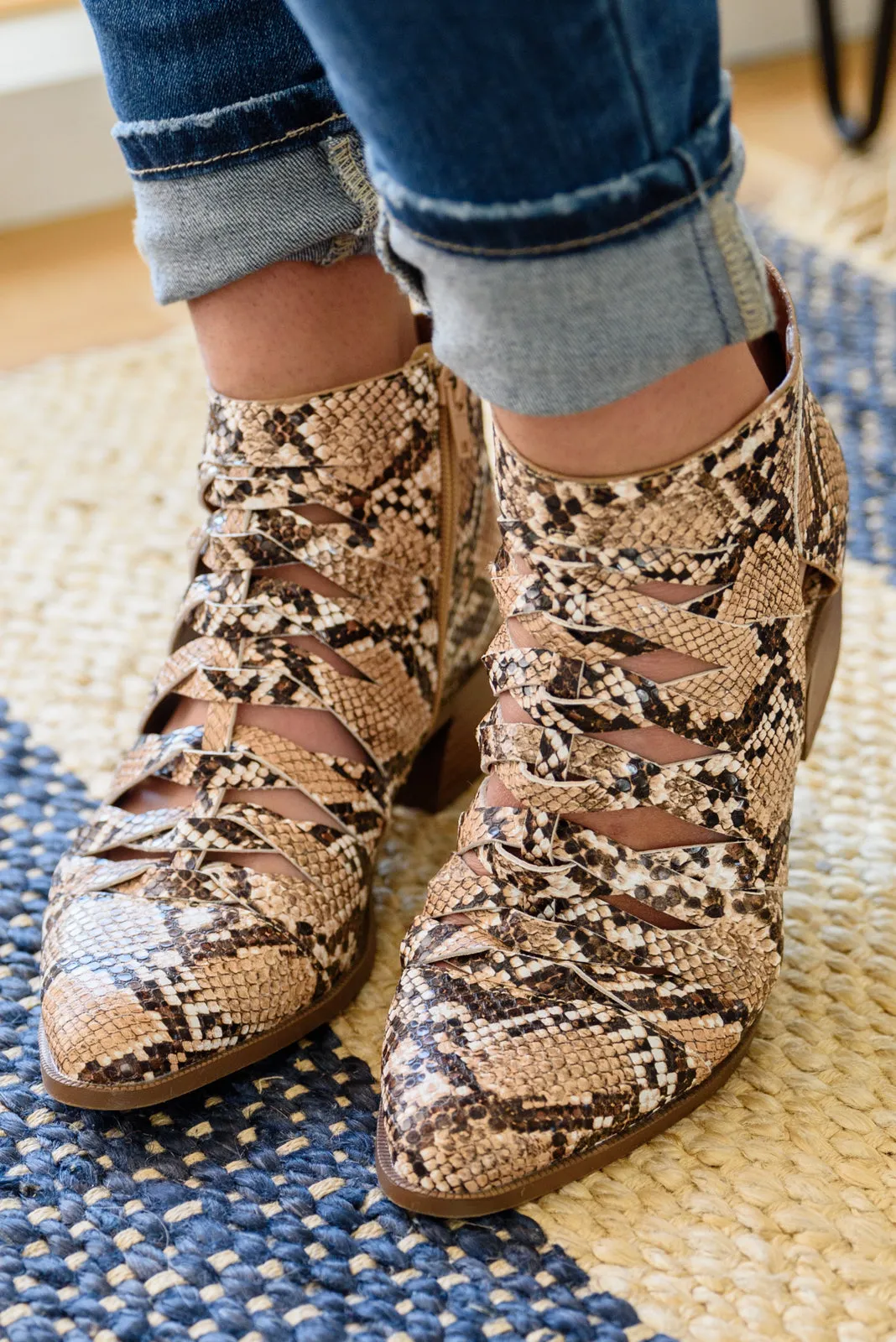 SP24- Sadie Ankle Boots In Snakeskin