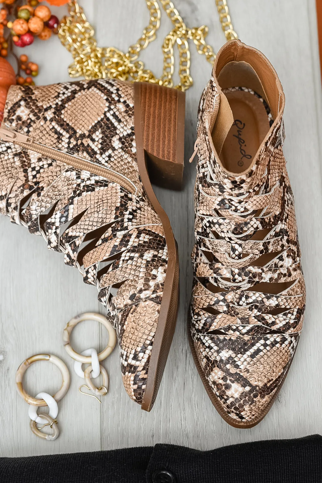SP24- Sadie Ankle Boots In Snakeskin